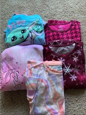 Cuddl Duds Girls Pajama Bundle - Pink, Purple, Teal, Maroon